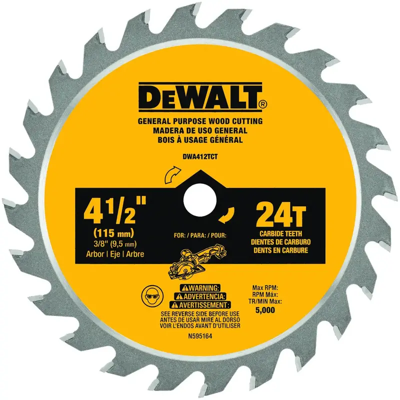 Dewalt 4.5-Inch 24-Tooth Circular Saw Blade For General Purpose Cutting 1