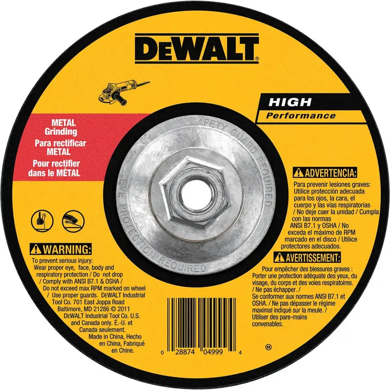 Dewalt 7" X 1/4" Fast-Cutting Grinding Wheel 1