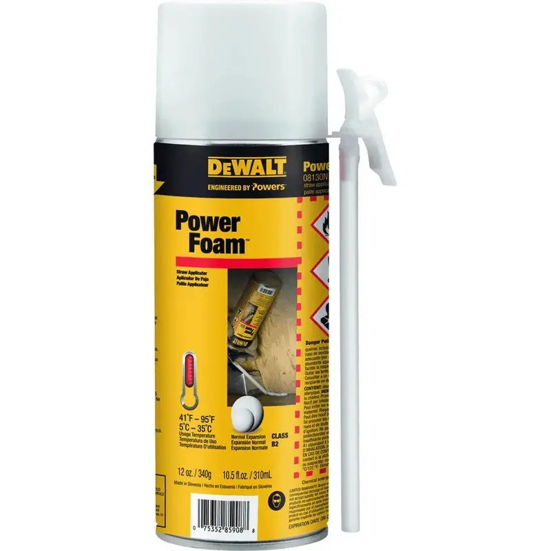 Dewalt Powerfoam Expanding Polyurethane Foam — 12 Oz Can (310 Ml) 1