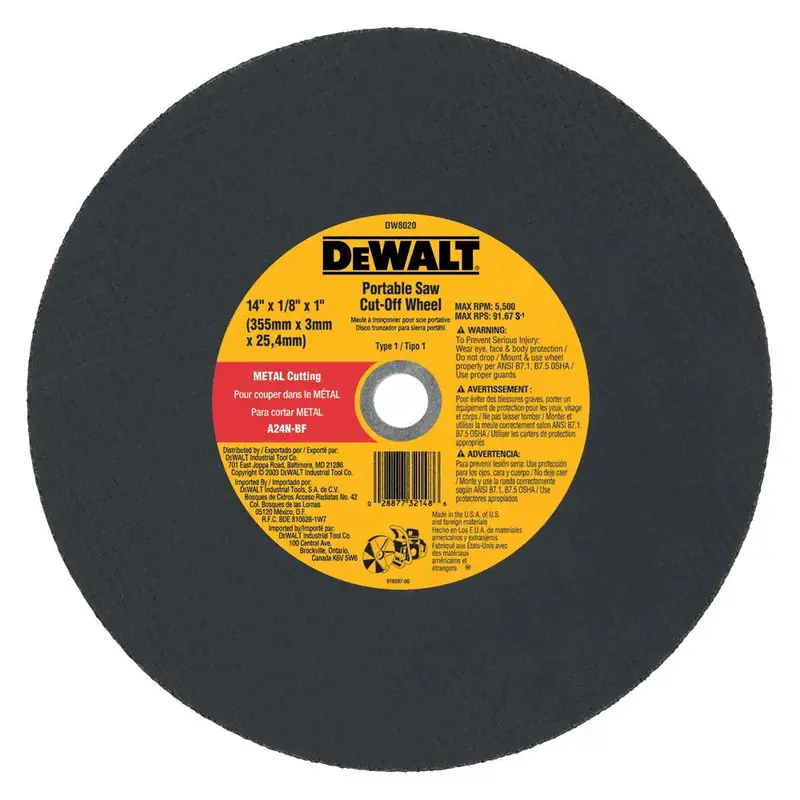 Dewalt Type 1 High-Speed Metal Cut-Off Wheel 1