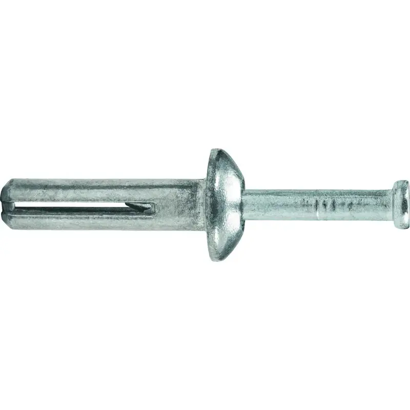 Dewalt Zamac Nail-In Anchor – 1/4" X 2", Mushroom Head, Carbon Steel, 100-Pack 1