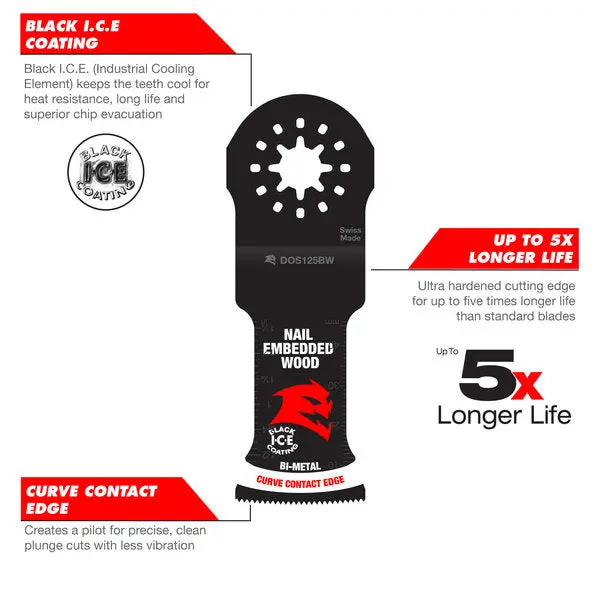 Diablo 1-1/4" Starlock Bi-Metal Oscillating Blades – 3-Pack For Metal Cutting 1