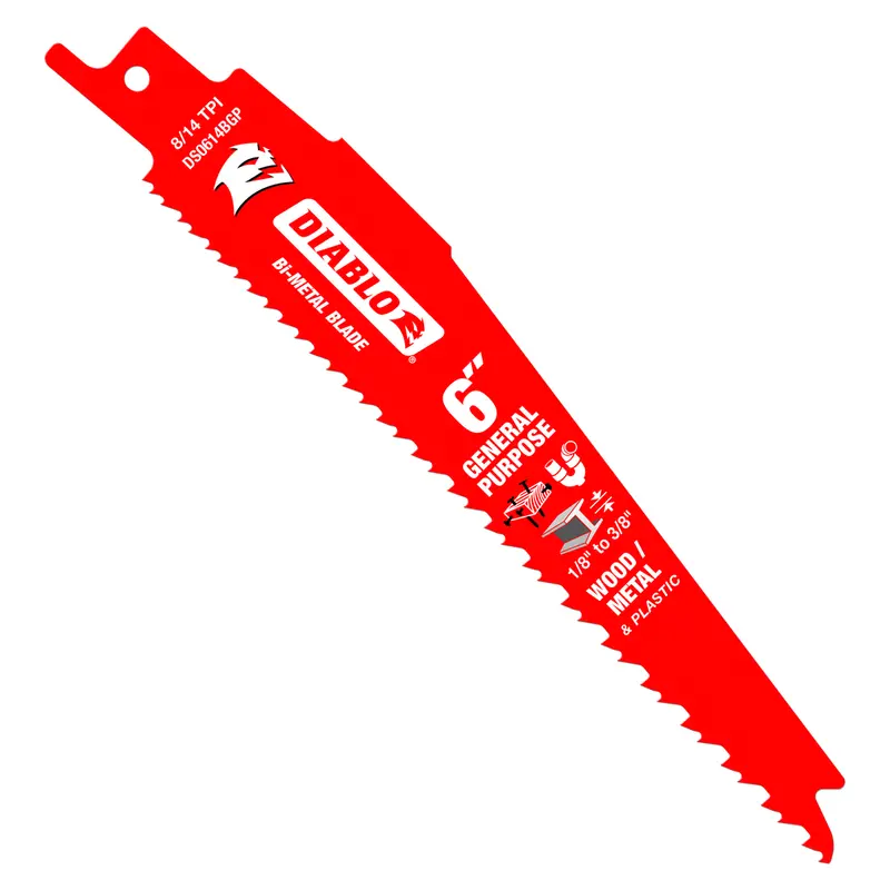 Diablo 6-Inch 8/14-Tpi Bi-Metal Reciprocating Saw Blades – 5-Pack For General-Purpose Cutting 1