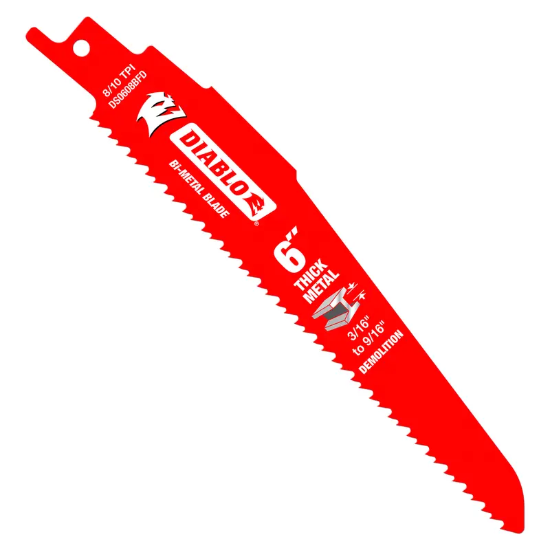 Diablo 6" X 8/10-Tpi Bi-Metal Reciprocating Saw Blades For Thick Metal Cutting (5-Pack) 1