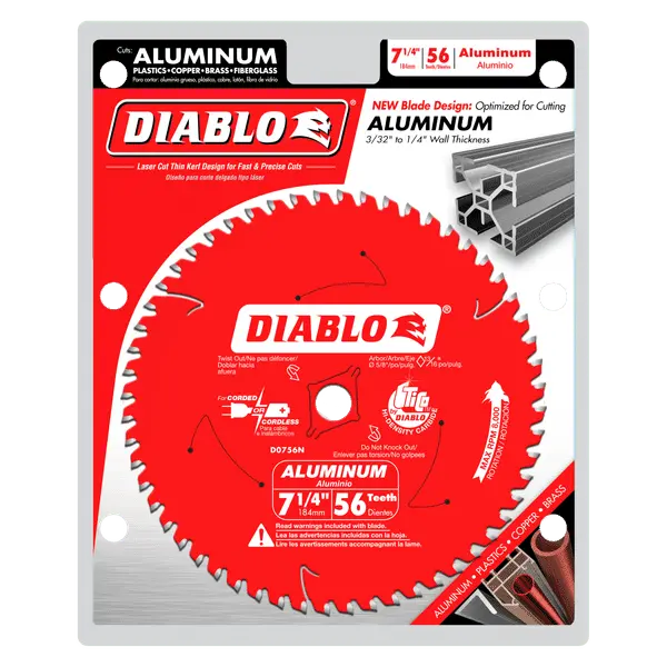 Diablo 7-1/4" Thick Aluminum Cutting Saw Blade – 56-Tooth 1