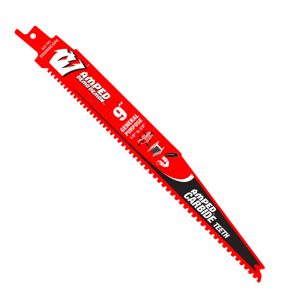 Diablo 9" Amped Demo Demon Reciprocating Saw Blades – 6/9 Tpi, 3-Pack For General-Purpose Cutting 1