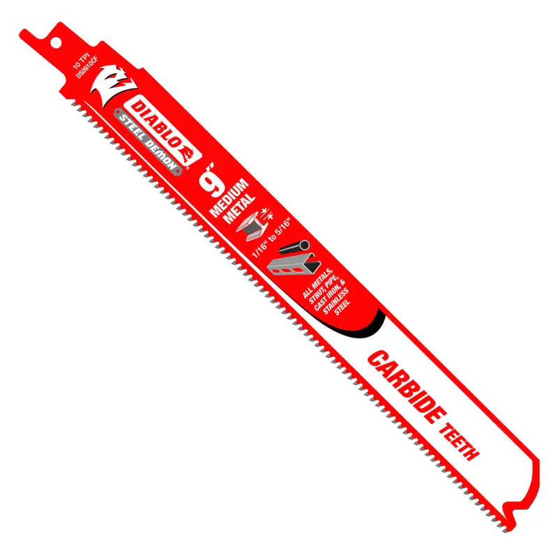 Diablo 9-Inch 10-Tpi Steel Demon Carbide-Tipped Reciprocating Saw Blades – 3-Pack For Medium Metal 1