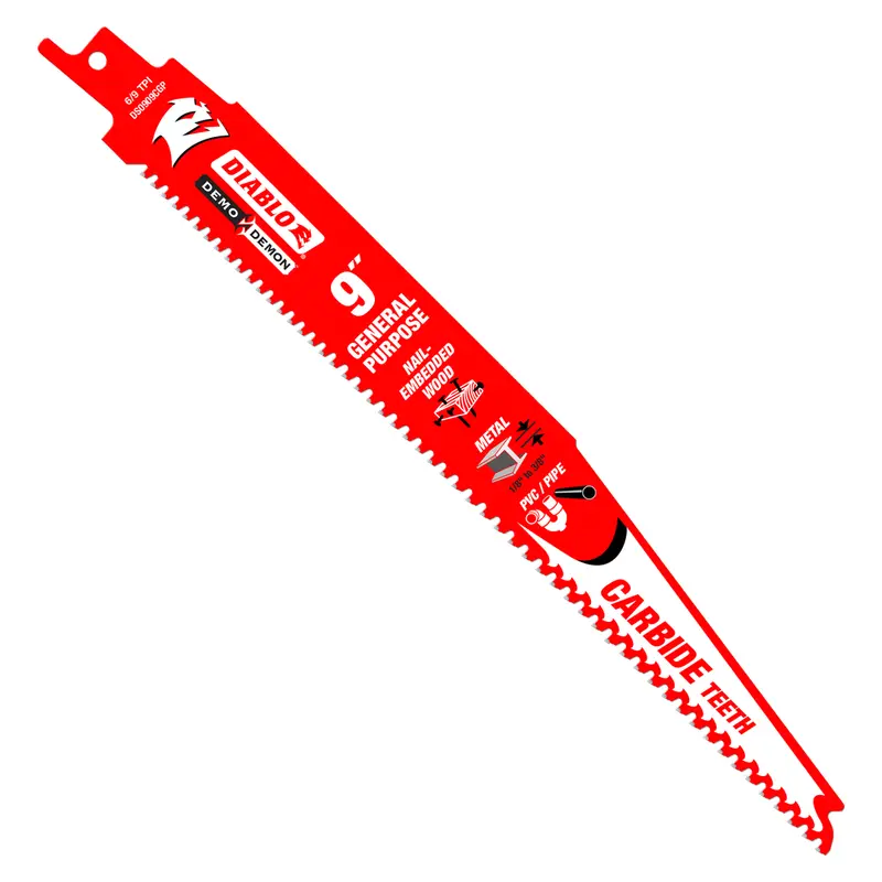 Diablo 9-Inch 6/9-Tpi Demo Demon Carbide-Tipped Reciprocating Saw Blades – 3-Pack For Versatile General Use 1