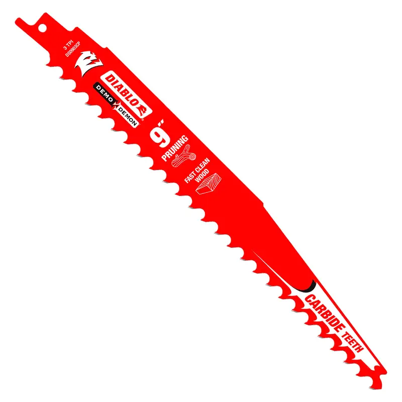 Diablo Demo Demon Reciprocating Saw Blades – Carbide-Tipped, 9" Length, Ideal For Pruning & Clean Wood Cuts (3-Pack) 1