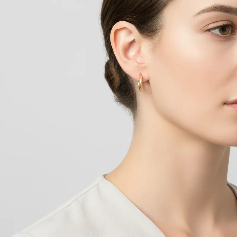 Diamond-Cut Hoop Earrings In 10K Yellow And White Gold 1