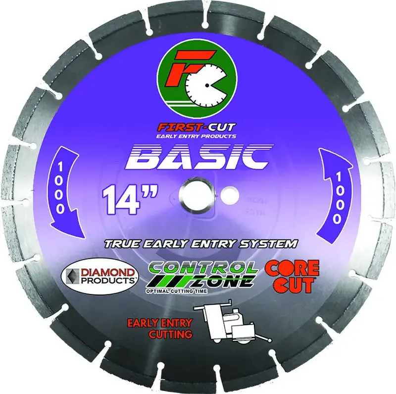 Diamond Products 6" × 0.095" × 1" Expert Early-Entry Diamond Blade With Triangle Knockout 1