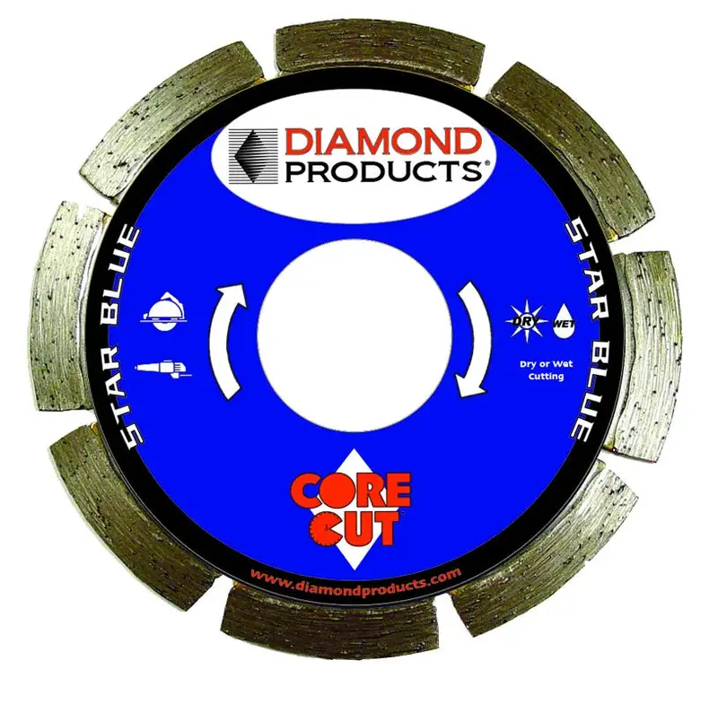 Diamond Products 7" × 0.080" Star Blue Segmented Diamond Core Bit — 7/8" Arbor 1