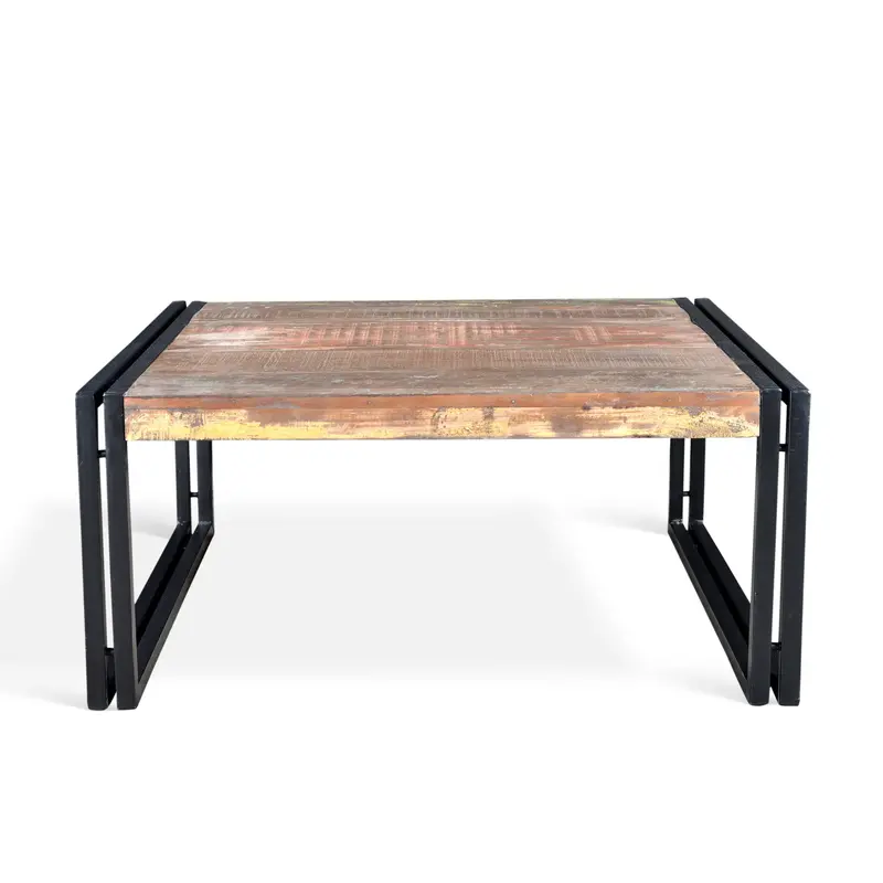 Distressed Reclaimed Wood Coffee Table – Rustic Living Room Centerpiece 1