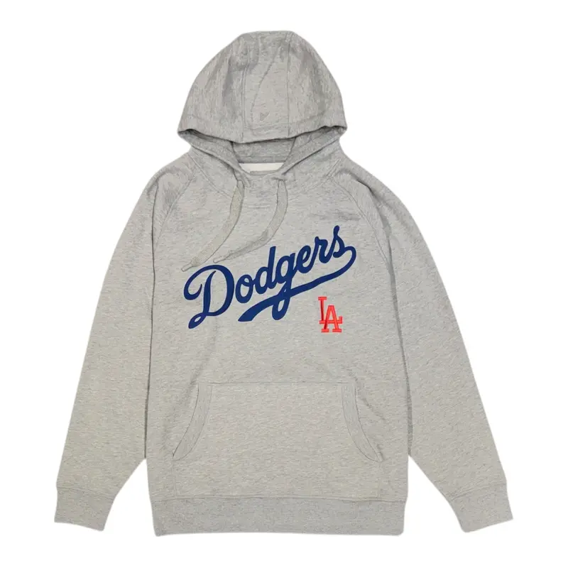 Dodgers Antigua Victory Grey Pullover Hoodie 1