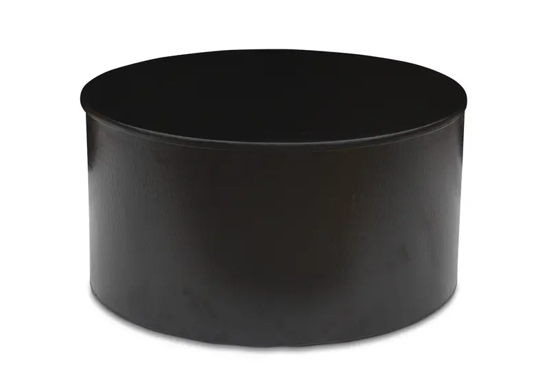 Drum-Inspired Alevi Coffee Table With Matte Black Iron Frame 1