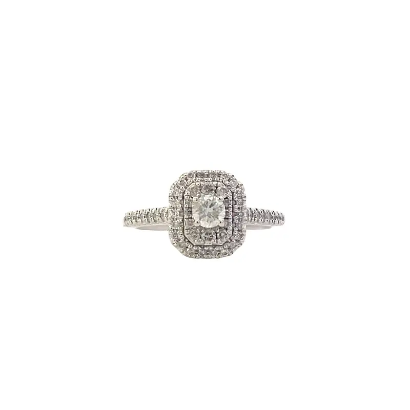 Elegant 10K White Gold Solitaire Diamond Ring – 0.43Ct Center Stone 1