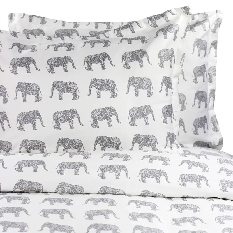 Elephant-Print Duvet Cover Set 1