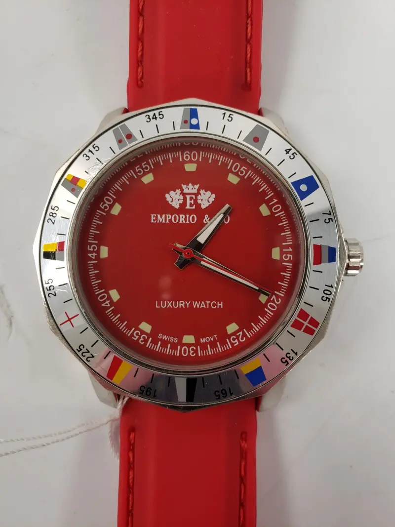 Emporia & Co. Vintage-Style Red Dial Watch 1