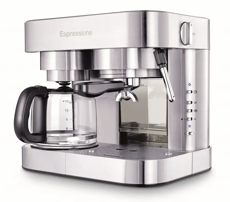 Espressione Em-1040 Dual-Function Espresso & Drip Coffee Maker – 1.5L Stainless Steel Capacity 1