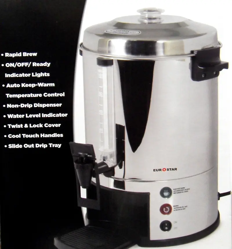 Eurostar Es100 100-Cup Stainless Steel Commercial Coffee Brewer 1