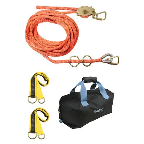 Falltech Horizontal Lifeline System – 60 Ft Dual-User, Osha-Compliant Fall Protection Setup 1