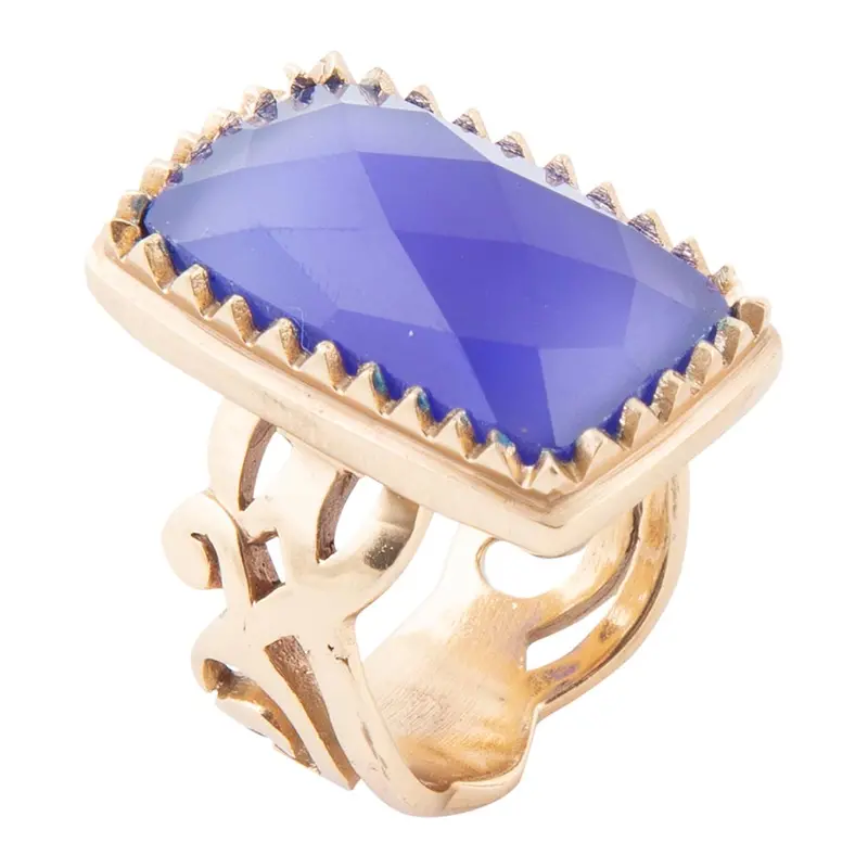 Filigree Agate Gold Statement Ring 1