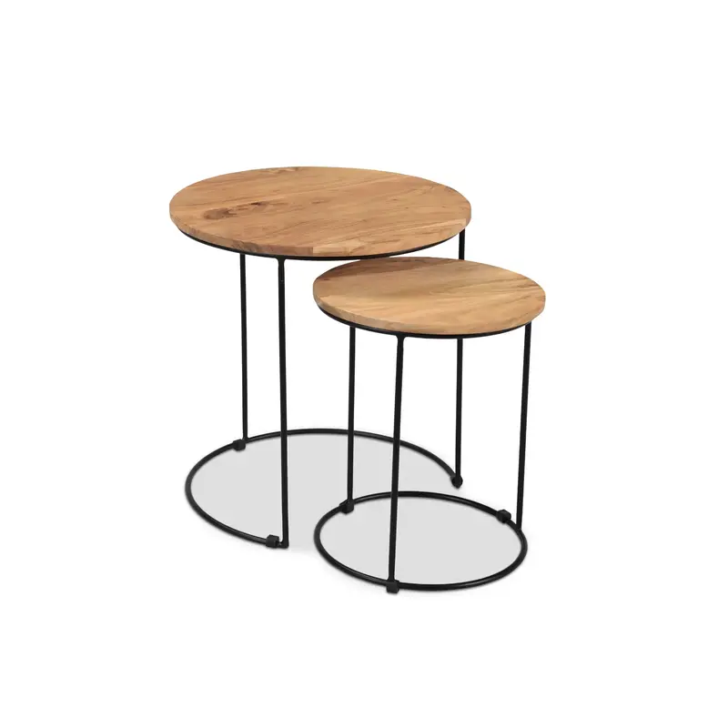 Forest-Inspired Nesting Tables In Matte Black Finish 1