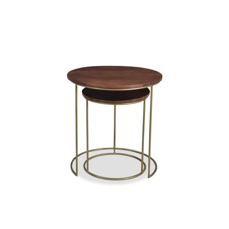 Forest-Themed Nesting Tables With Gold-Tone Finishes 1