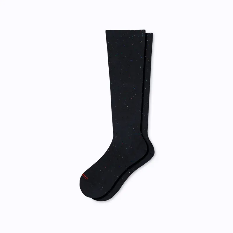 Galaxy-Print Compression Socks – Eco-Friendly Recycled Cotton Knee-Highs 1