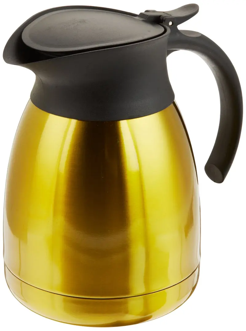 Genuine Joe Gjo11951Ct Flip-Lid Vacuum Carafe – 1.2L Stainless Steel With Gold Accents (Pack Of 6) 1