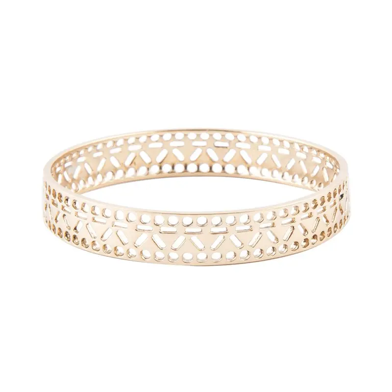 Geometric Cut-Out Gold Bangle Bracelet 1