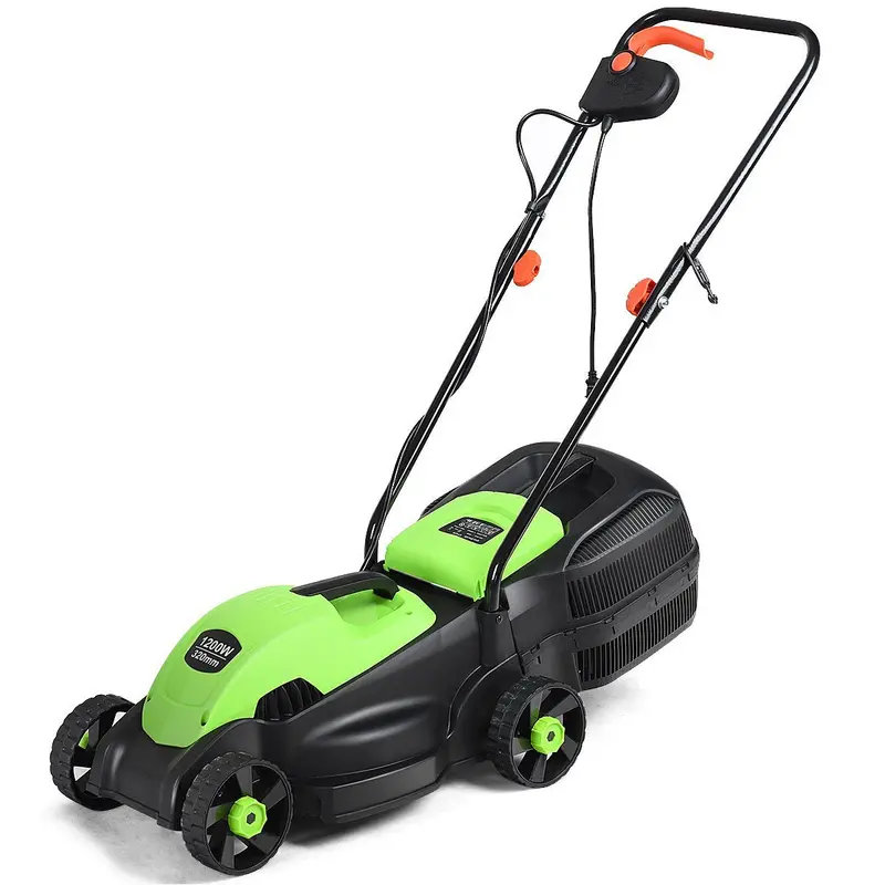 Goplus 14-Inch 12-Amp Corded Electric Lawn Mower – Folding Handle, Grass Bag Included, Green 1