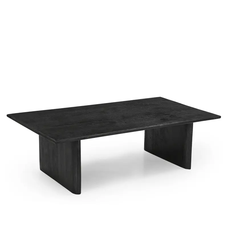 Grackle Black Solid Wood Coffee Table – Sleek Low Profile Design 1