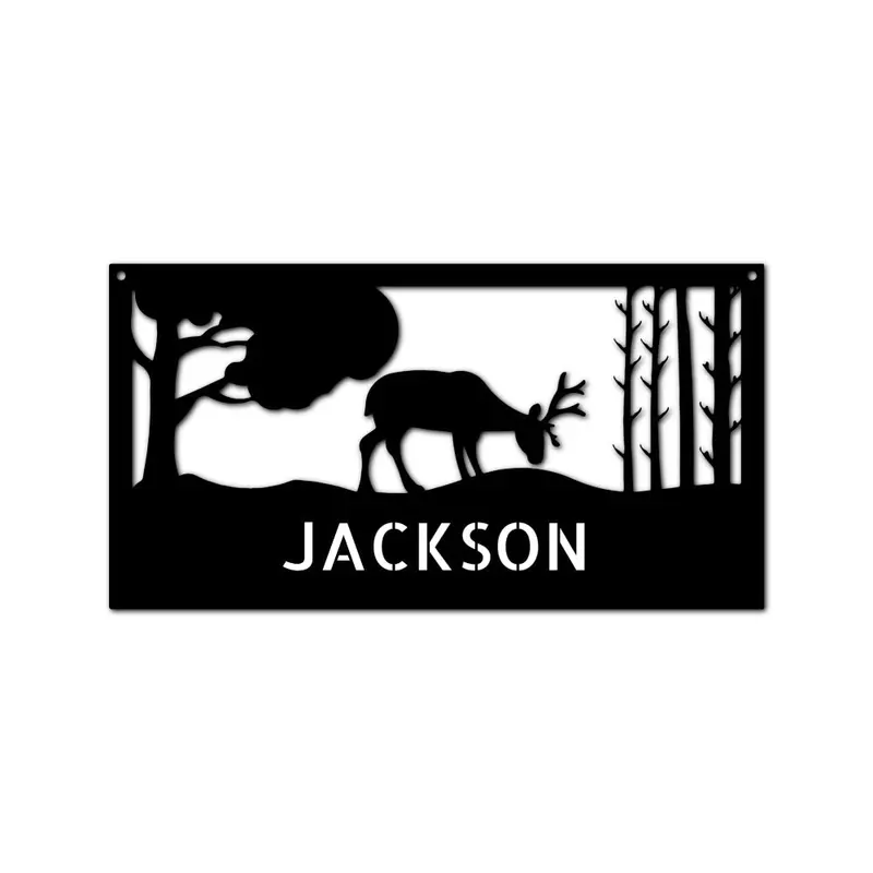 Grazing Deer Metal Sign – Nature-Inspired Outdoor Or Farmhouse Decor 1