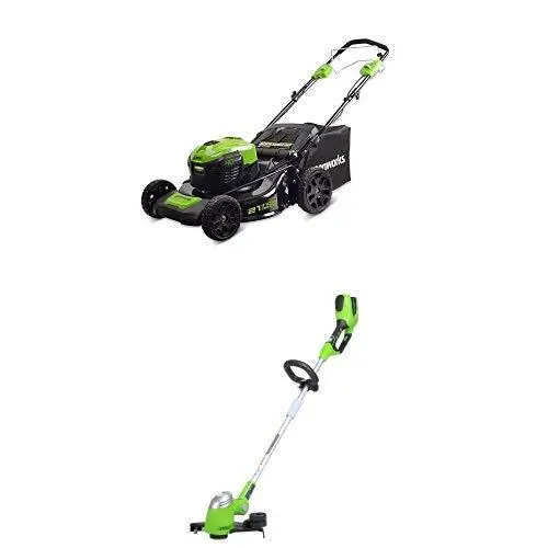 Greenworks 21-Inch 40V Self-Propelled Mower + 13-Inch Cordless Trimmer/Edger (Battery Not Included) 1