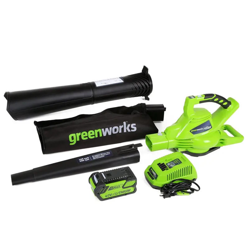 Greenworks 40V Variable-Speed Blower/Vacuum – 185 Mph, Includes 4.0Ah Battery 1