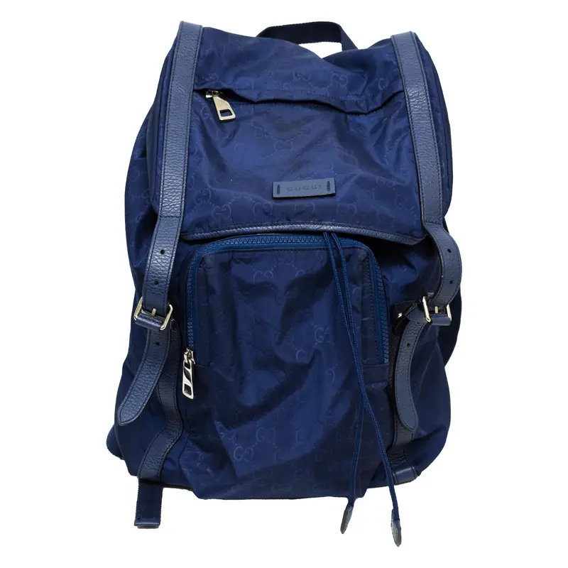 Gucci Gg Monogram Blue Nylon Travel Backpack – Model 510336 1