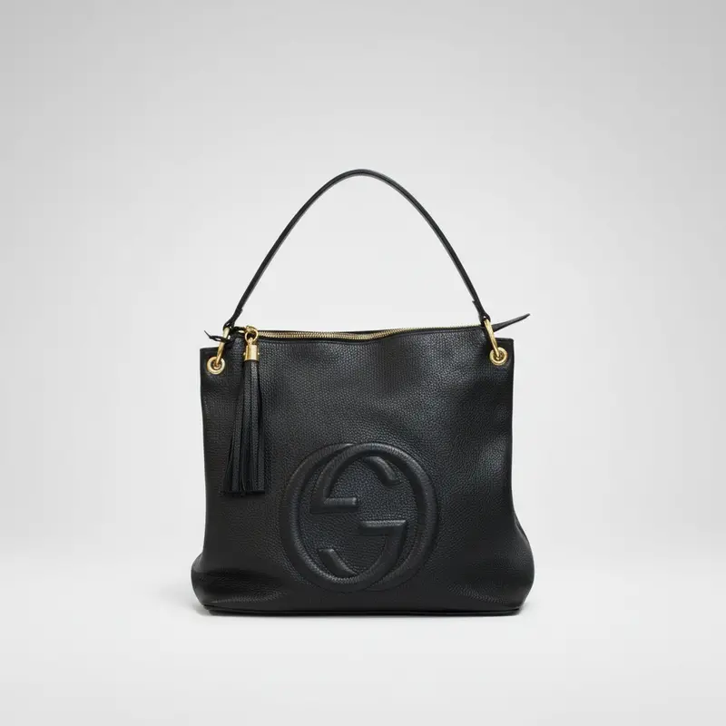 Gucci Soho Hobo Shoulder Bag – Black Gg Monogram Leather, Model 536194 1
