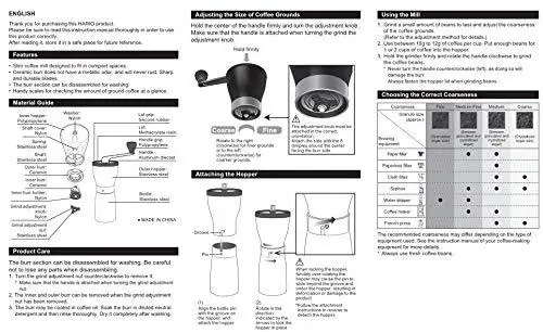 Hario Mini-Slim Pro Ceramic Hand Grinder – Compact, Adjustable Burr Mill For Pour-Over 1