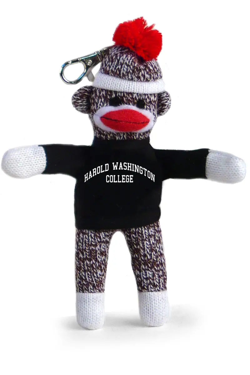 Harold Washington University Sock Monkey Keychain – 4-Inch School Spirit Charm 1