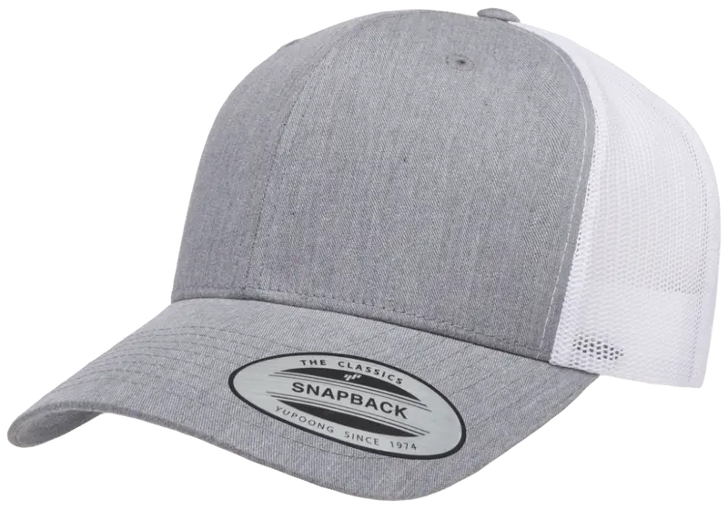 Heather Gray And White Adjustable Snapback 1