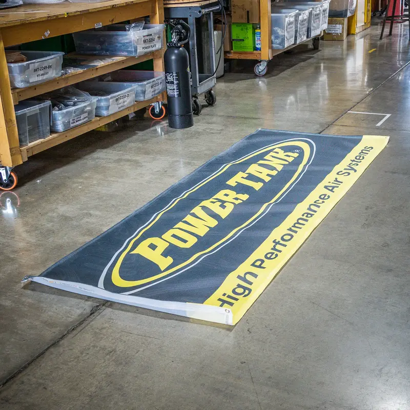 Heavy-Duty Mesh Power Tank Banner – 8' × 3' Uv-Resistant Vinyl Sign 1