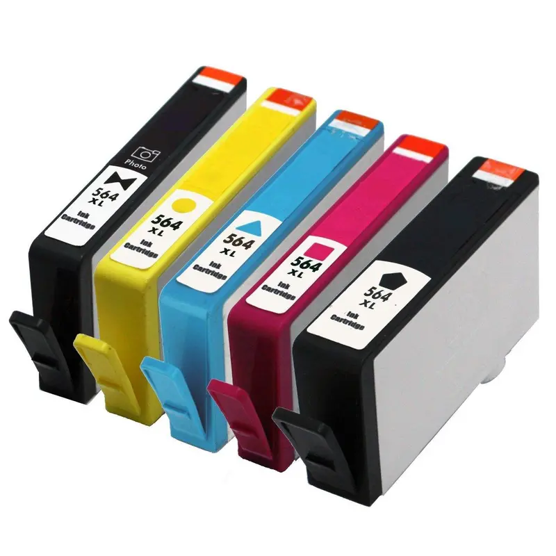 Hp 564Xl 5-Cartridge High-Capacity Bundle — Black, Photo Black, Cyan, Magenta, Yellow 1