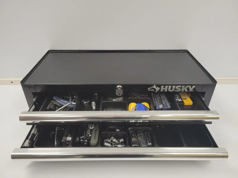 Husky 27-Inch Portable 2-Drawer Metal Tool Chest 1