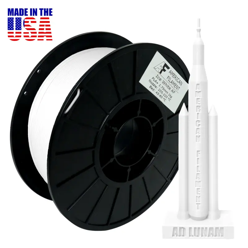 Ice White Premium Pla+ Filament – Usa-Made, High-Clarity Print Material 1