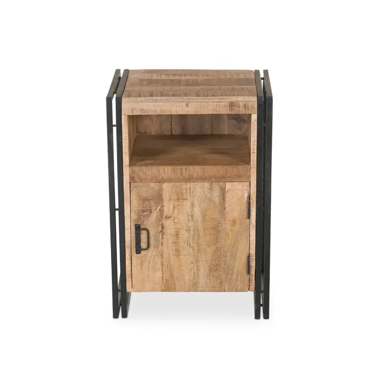 Industrial-Chic Reclaimed Wood & Iron Side Table 1
