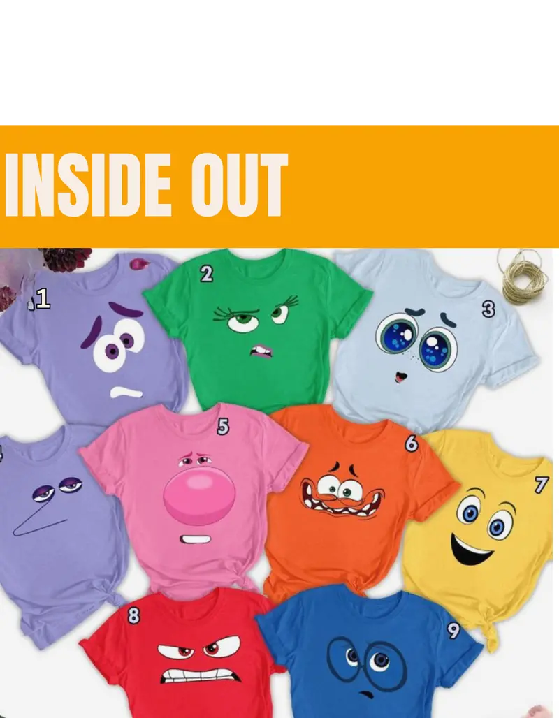 Inside Out Movie Character Graphic Tee 1