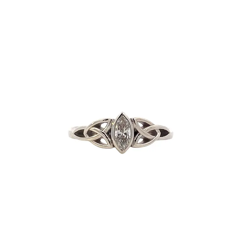 Intricate 14K White Gold Celtic Knot Diamond Ring – 0.33Ct 1