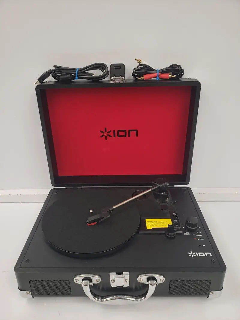 Ion It45 Vinyl Motion Portable Turntable With Suitcase Design 1