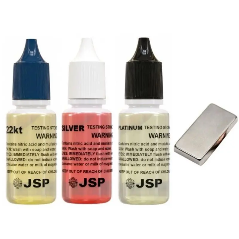 Jsp Multi-Metal Testing Kit: Gold, Silver & Platinum Detection With N35 Neodymium Magnet (22K–24K) 1